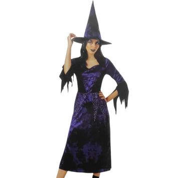 Déguisement de Sorcière Violette pour femme - Taille au choix