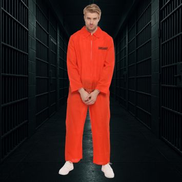 Déguisement de Prisonnier Américain Orange pour homme - Taille au choix