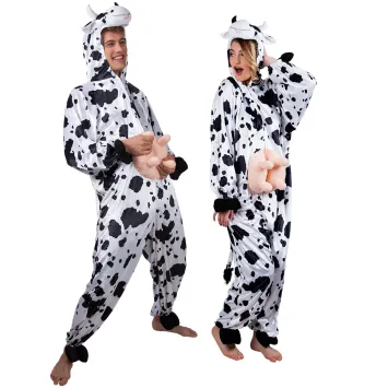 Déguisement vache adulte amusant avec capuche et pis rembourrés | jourdefete.com