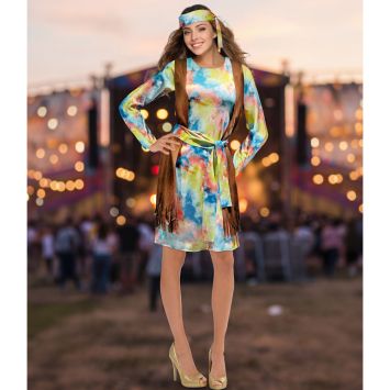 Déguisement d'Hippie Tie-Dye pour femme - Taille au choix