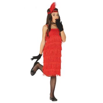 Déguisement de Charleston Rouge pour fille - Taille au choix