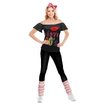 Déguisement "I Love 80's" pour femme - Taille au choix