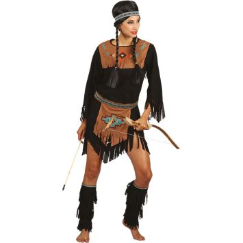 deguisement indienne adulte noir et marron | jourdefete.com