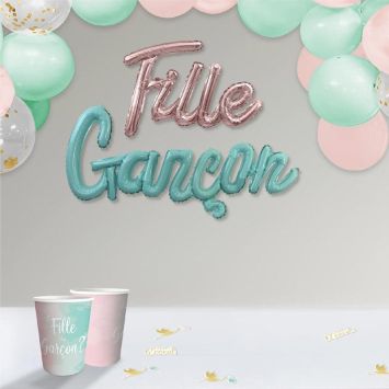 Guirlande de mots gonflables - Fille ou Garçon ? - Collection Gender Reveal