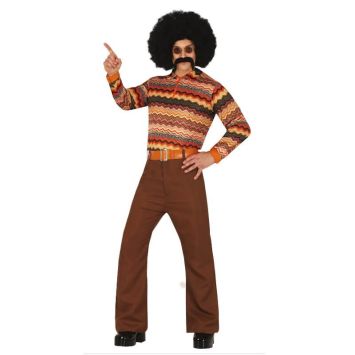 Déguisement pour Homme 70's Marron & Orange - Taille au Choix