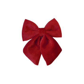 Nœud en velours rouge 19 x 16 cm pour décoration de Noël | jourdefete.com