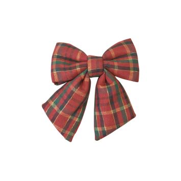 Nœud écossais de Noël en tissu - 19 x 16 x 4 cm - Modèle au choix