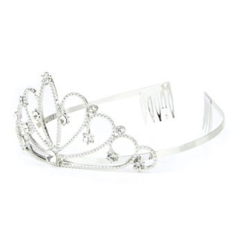 Diadème argenté de Reine avec strass