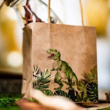 4 Sacs Kraft - Dinosaure