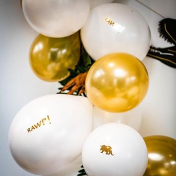 12 Autocollants - Dinosaure - Or