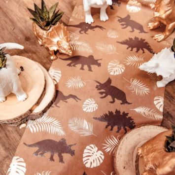 Chemin de table en suédine - Collection Dinosaure Kraft