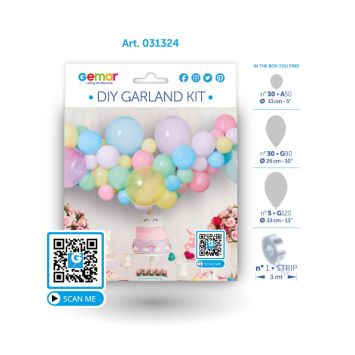 Kit arche 65 ballons - Pastel