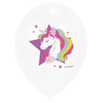 6 ballons en latex - 28 cm - Collection Dreams Licorne