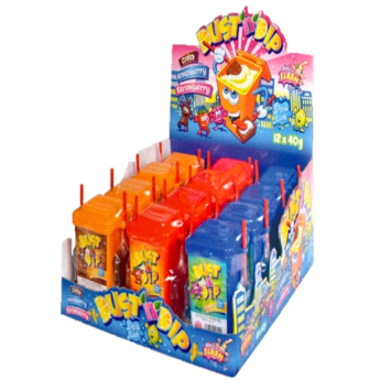 Sucette en forme de balai et de pelle de poubelle avec poudre - Dust and Dip - 40 g