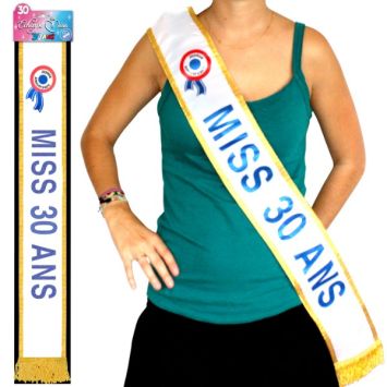 Écharpe "Miss 30 Ans" Bleue