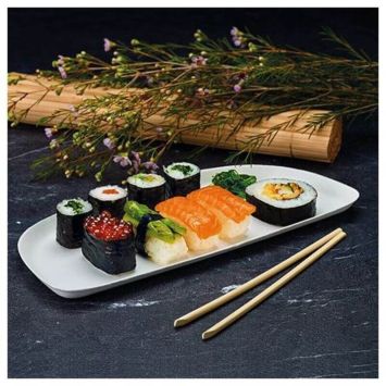 4 assiettes "Belle Vie" en canne à sucre pure - Format 1/2 - 30 x 13,5 x 1,3 cm