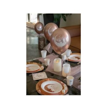 6 Ballons en latex Eid Mubarak - Rose Gold - 30 cm