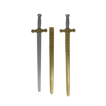 Épée médiévale avec fourreau doré - 67 cm