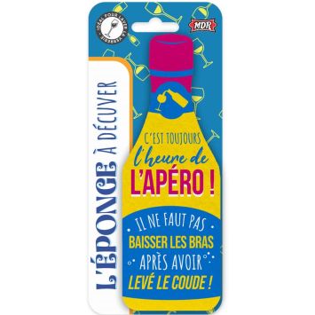 Éponge bouteille humoristique pour l'apéro avec citation amusante | jourdefete.com