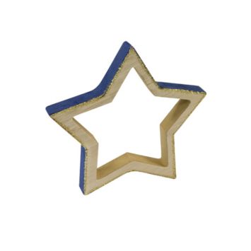 Etoile à poser en bois, paillettes et velours  - Couleur au choix