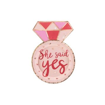 6 Assiettes en carton - She Said Yes - EVJF