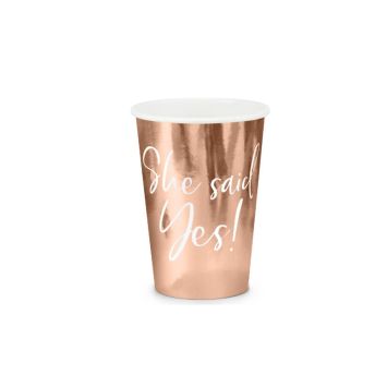 6 Gobelets en carton - She Said Yes - EVJF