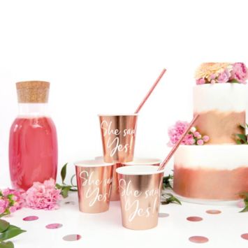 6 Gobelets en carton - She Said Yes - EVJF