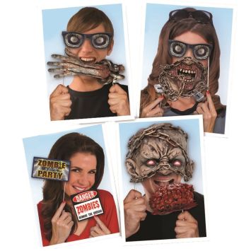 Kit Photobooth Halloween "Zombie" - 13 pièces