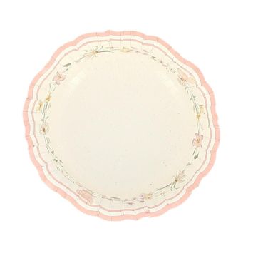 Bols en carton Fairy World rose pastel d'un diamètre de 13 cm | jourdefete.com