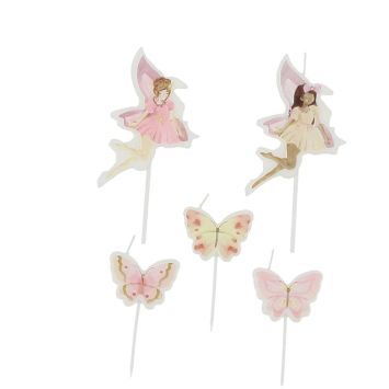 Bougies fées et papillons pastel pour anniversaire féérique | jourdefete.com