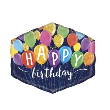 Ballon Festif Happy Birthday hélium 76 cm
