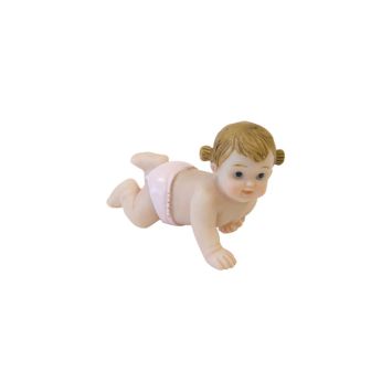 Figurine en résine pour baptême - Bébé à 4 pattes - Modèle au choix