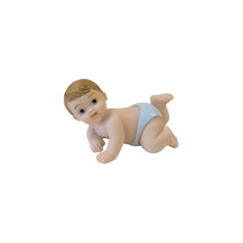 Figurine en résine pour baptême - Bébé à 4 pattes - Modèle au choix