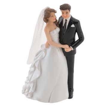 Optez pour cette figurine montrant un couple de mariés se tenant la main | jourdefete.com