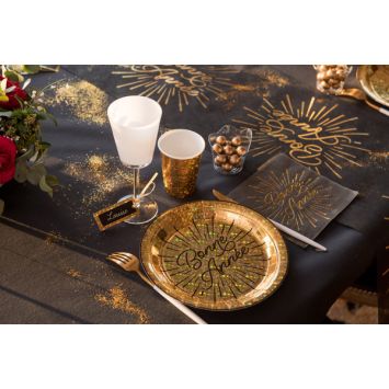 10 Assiettes en carton Bonne Année Etincelant - 22,5 cm