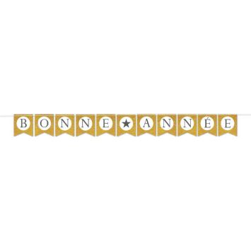 guirlande de fanions dorés bonne année | jourdefete.com
