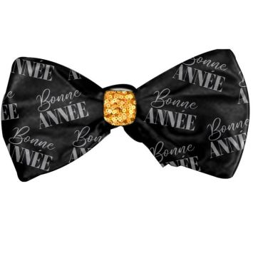 noeud papillon pour adulte noir et or bonne année | jourdefete.com