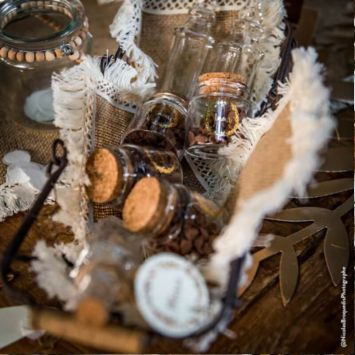 Fiole en Verre avec Bouchon en Liège - Pour La Vie - Or