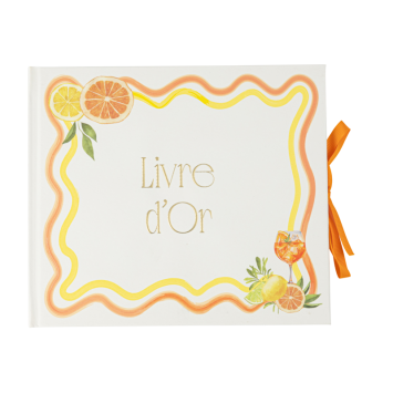 Livre d’or avec motifs agrumes et dorures | jourdefete.com
