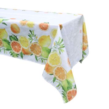 Nappe Fizz Agrume 140x240cm avec motifs d’agrumes | jourdefete.com