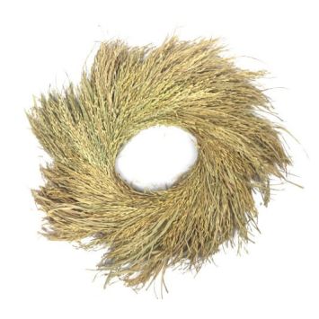 Une couronne de feuilles séchées diamètre 38 cm | jourdefete.com