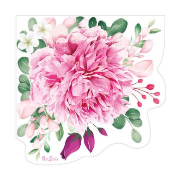 16 serviettes en papier profilées de la collection Floral Pink de 33 cm