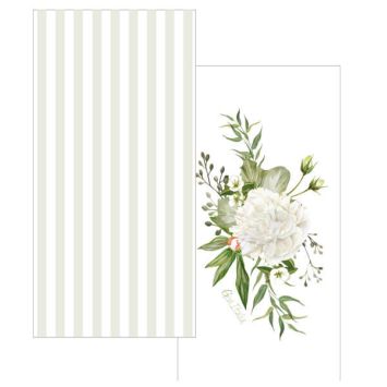 16 serviettes en papier, 2 motifs de la collection Floral White et de 33 cm.