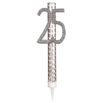 Fontaine des glaces argentée pour anniversaire - 60 secondes - Âge au choix