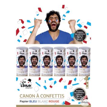 Canon à confettis - 20 cm - Tricolore