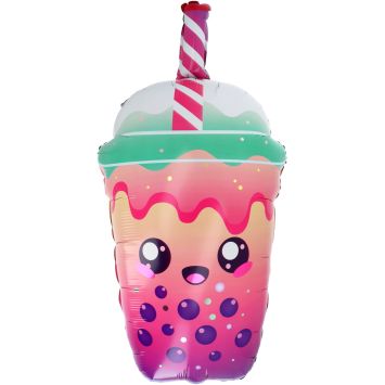 Ballon en aluminium - Bubble Tea - 38 x 76 cm - Collection Kawaii Party