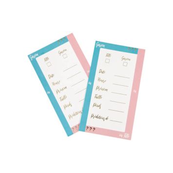Lot de 6 cartes de prédictions - Gender Reveal | jourdefete.com
