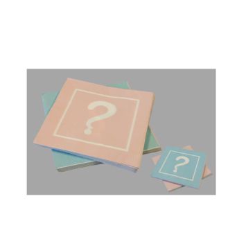 20 serviettes en papier gender reveal avec point interrogation