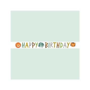 guirlande happy birthday les animaux de la jungle | jourdefete.com