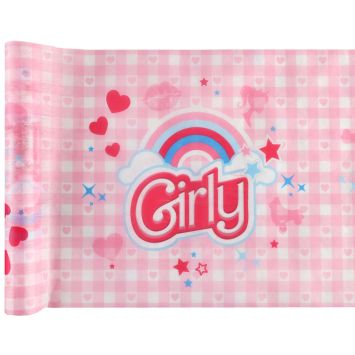 Chemin de table en polyester - 30 cm x 5 m - Collection Girly